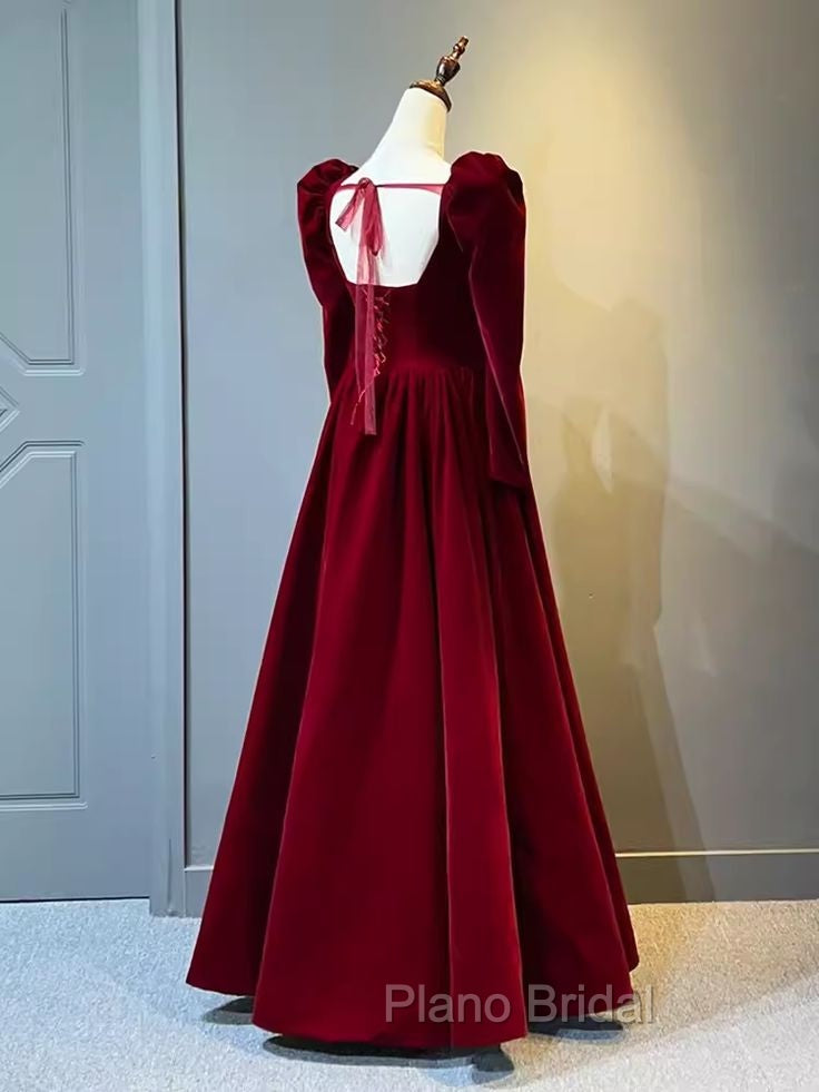 Beautiful A Line Red Velvet Formal Prom Dresses Sweatheart Party Dresses Brithday Ball Gown Secondary image
