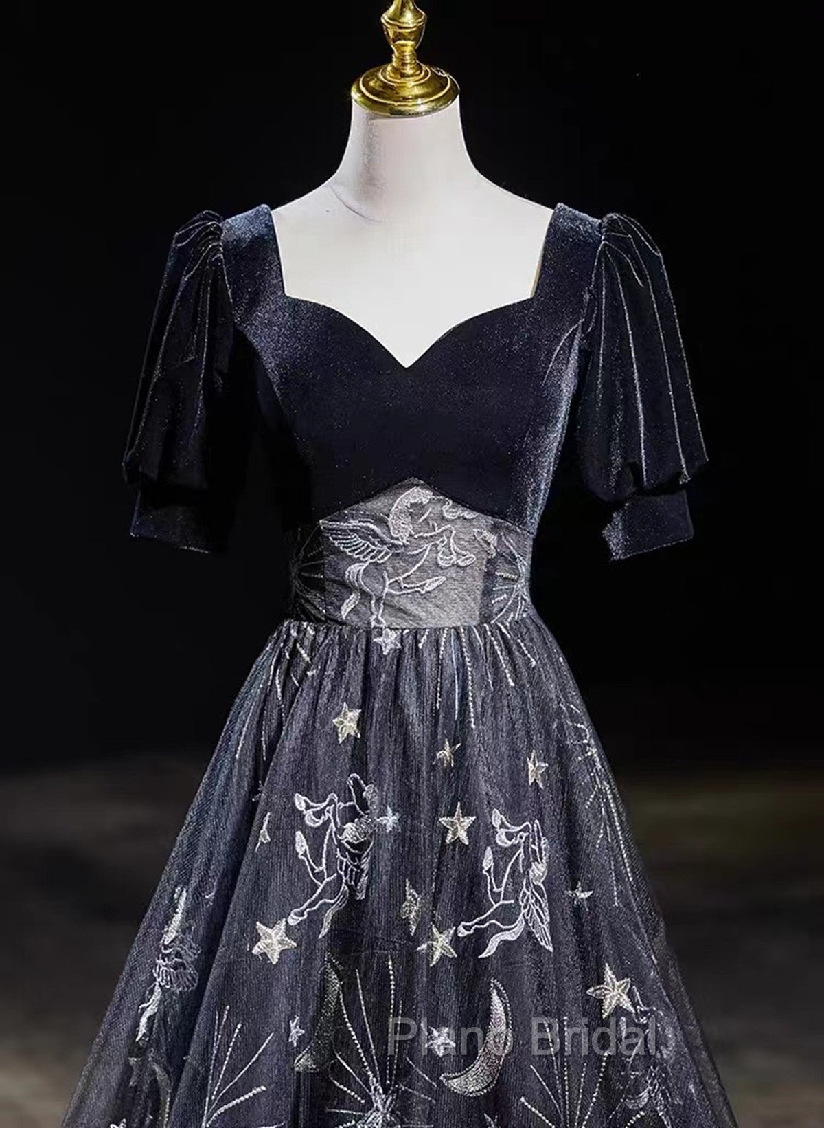 Beautiful A-line Simple Black Floor Length Party Dresses, Black Long Formal Prom Dresses Secondary image