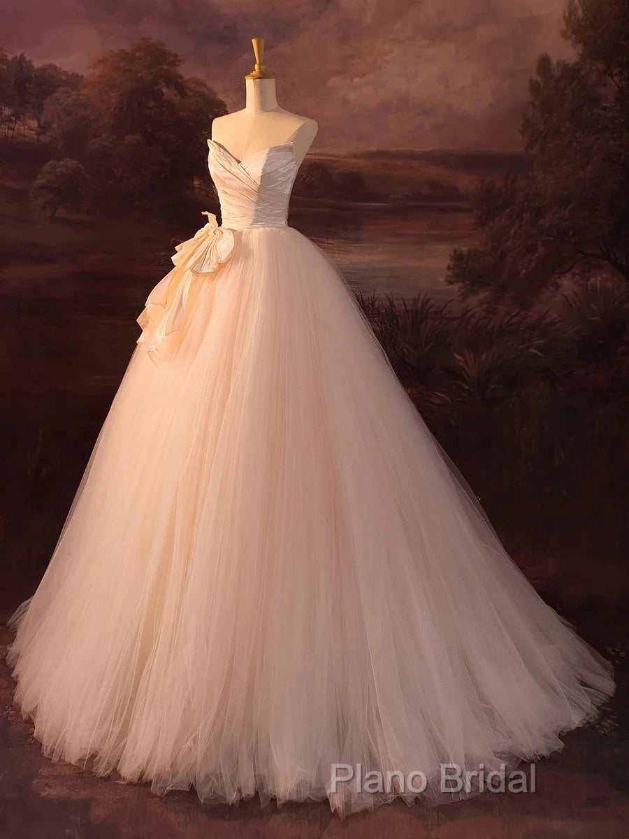 Beautiful A-Line Strapless Tulle Long Formal Prom Dresses Formal Dresses Secondary image