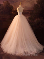 Beautiful A-Line Strapless Tulle Long Formal Prom Dresses Formal Dresses