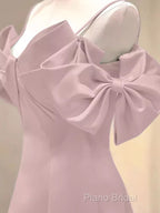 Beautiful A-Line Straps Pink Long Formal Prom Dresses