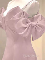 Beautiful A-Line Straps Pink Long Formal Prom Dresses