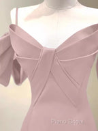 Beautiful A-Line Straps Pink Long Formal Prom Dresses