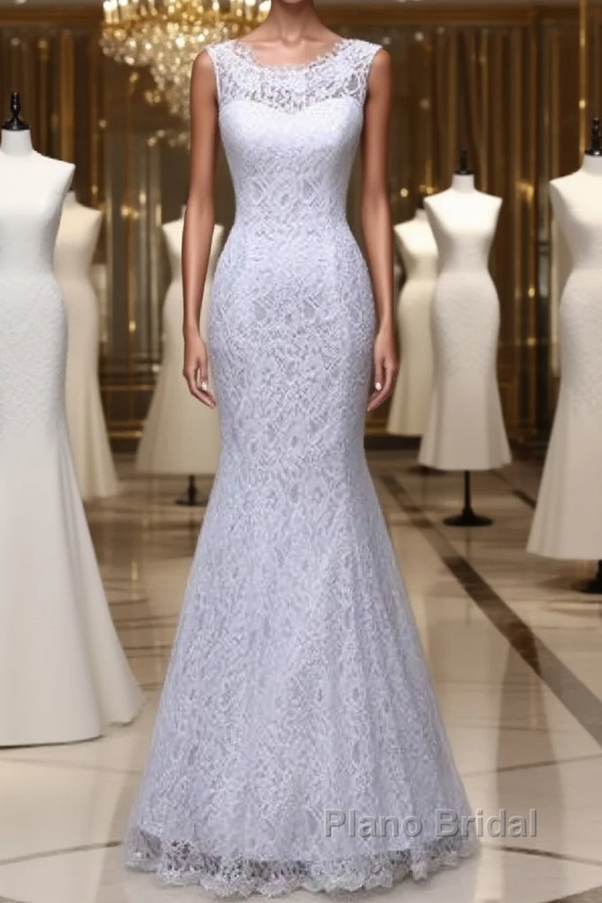 Beautiful Appliques Court Train Lace up Pure White Mermaid Wedding Dresses Main image