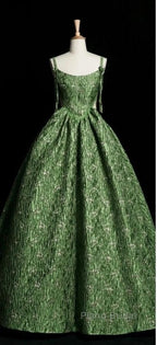 Beautiful Ball Gown Green Lace Formal Prom Gown Long Formal Prom Dresses