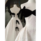 Beautiful Ball Gown Straps White Lace Long Formal Prom Dresses