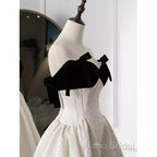 Beautiful Ball Gown Straps White Lace Long Formal Prom Dresses