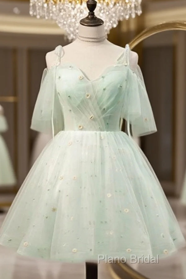 Beautiful Beads Tulle Sweetheart Neckline Ball Gown Homecoming Dresses Main image