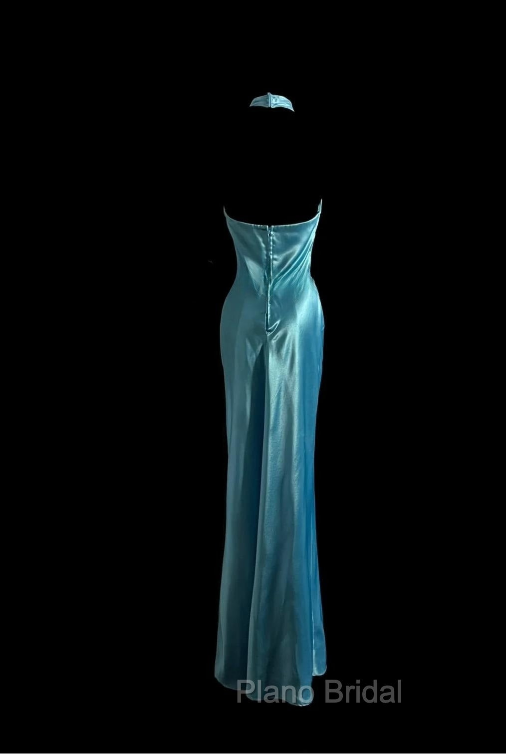 Beautiful Blue Halter Mermaid Backless Long Formal Prom Dresses Gorgeous Formal Evening Dresses