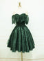 Beautiful Dark Green Lace Off Shoulder Short Party Dresses, Lace Homecoming Dresses