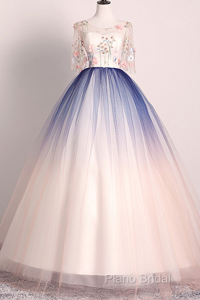 Beautiful Gradient Ball Gown Long Party Dresses, Gradient Formal Dresses Main image