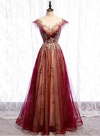 Beautiful Gradient Tulle Sweetheart A-Line Formal Prom Dresses, Charming Formal Gown