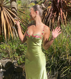 Beautiful Green Applique Long Formal Evening Dresses Formal Prom Dresses