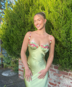 Beautiful Green Applique Long Formal Evening Dresses Formal Prom Dresses
