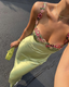 Beautiful Green Applique Long Formal Evening Dresses Formal Prom Dresses
