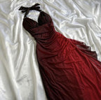 Beautiful Halter Birthday Party Dresses Red Formal Prom Dresses