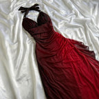 Beautiful Halter Birthday Party Dresses Red Formal Prom Dresses