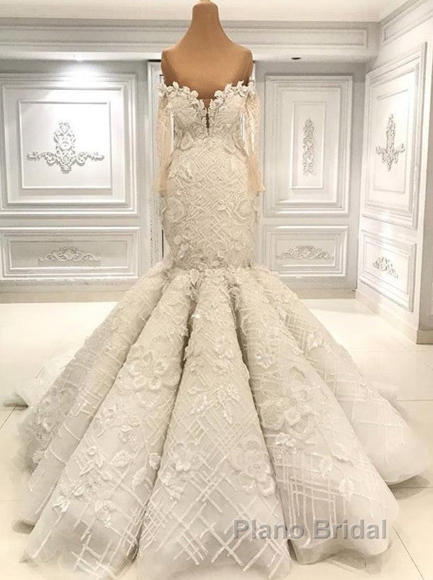 Beautiful Ivory Mermaid Sweetheart Lace Bridal Gowns for Wedding Secondary image