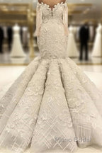 Beautiful Ivory Mermaid Sweetheart Lace Bridal Gowns for Wedding