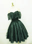 Beautiful Lace Green Off Shoulder Knee Length Party Dresses, Homecoming Dresses