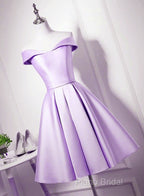 Beautiful Light Blue Satin Sweetheart Homecoming Dresses, Blue Short Formal Prom Dresses