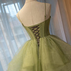 Beautiful Light Green Sweetheart Layers Princess Formal Gown, Green Tulle Long Party Dresses