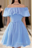 Beautiful Light Off Shoulder Knee Length Bridesmaid Dresses, Party Dresses