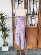 Beautiful Light Purple Spaghetti Strap Butterfly Printed Chiffon Formal Prom Dresses