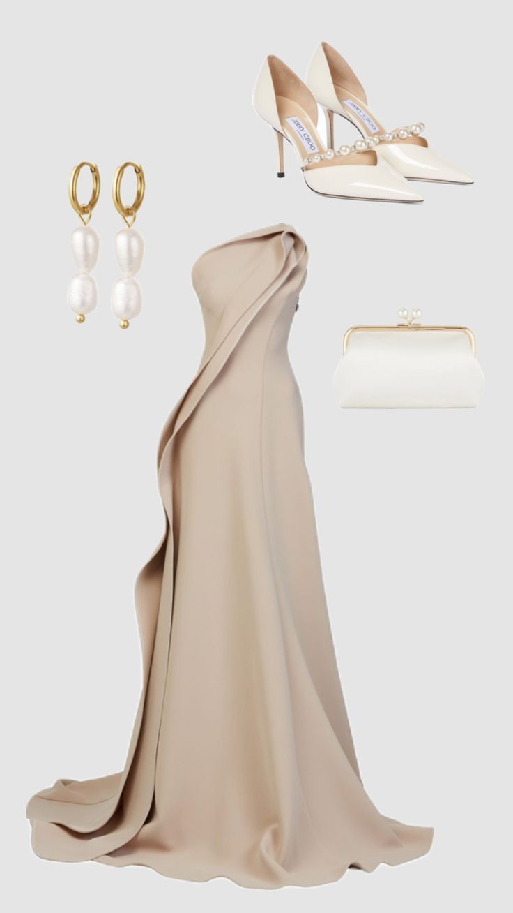 Beautiful Mermaid One Shoulder Champagne Long Satin Party Dresses Formal Prom Dresses Main image