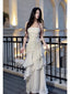 Beautiful Mermaid Spaghetti Straps Ivory Long Party Dresses Formal Prom Dresses