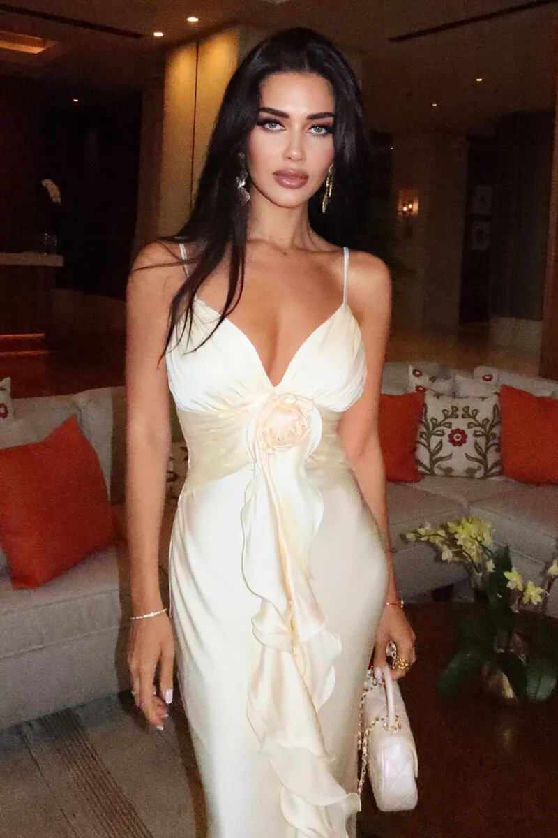 Beautiful Mermaid Spaghetti Straps Satin Long Party Dresses Formal Prom Dresses