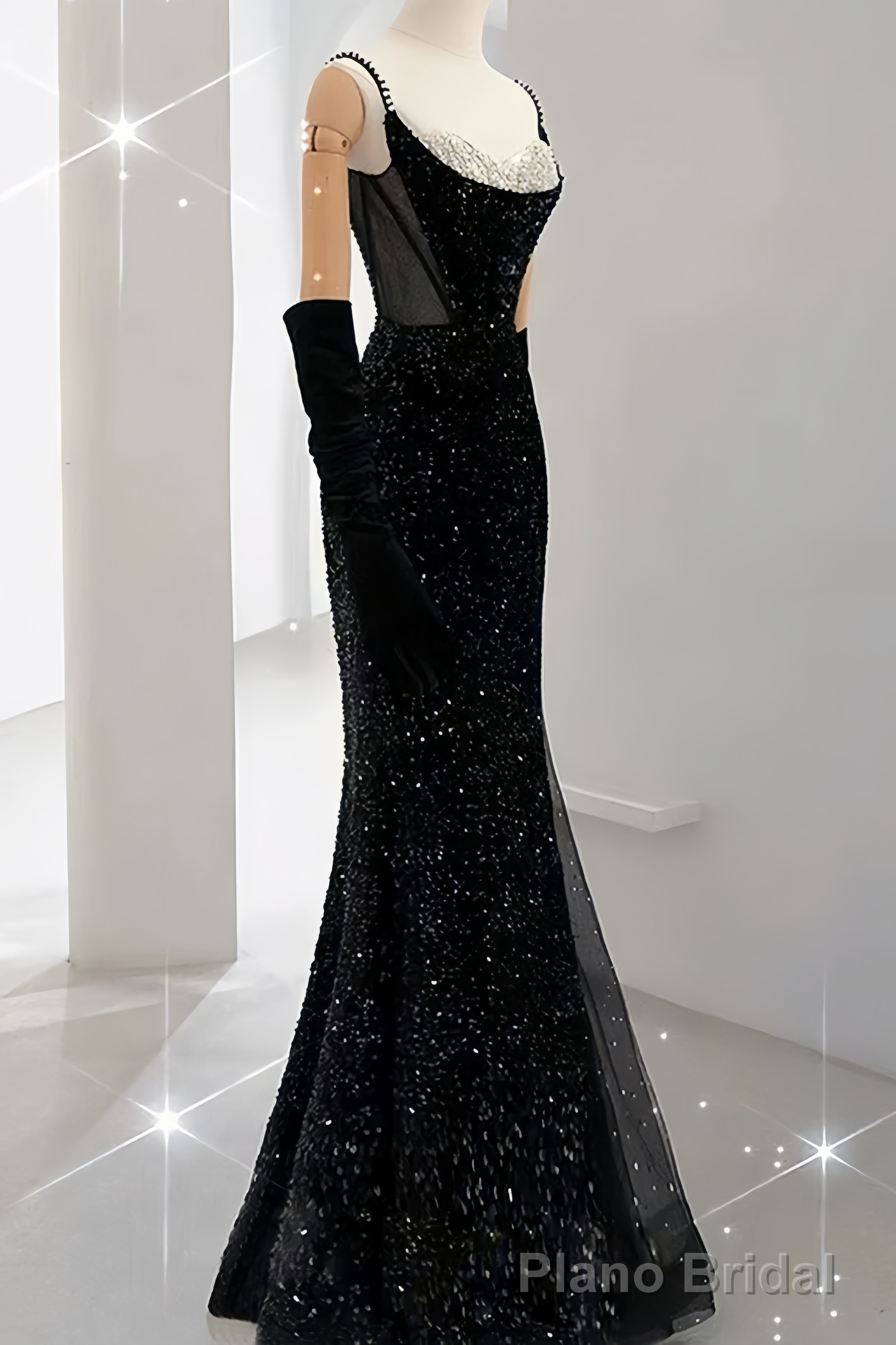 Beautiful Mermaid Straps Slit Burgundy Long Prom Dress