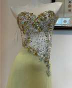 Beautiful Mermaid Sweetheart Neckline Rhinestone Chiffon Long Formal Prom Dresses