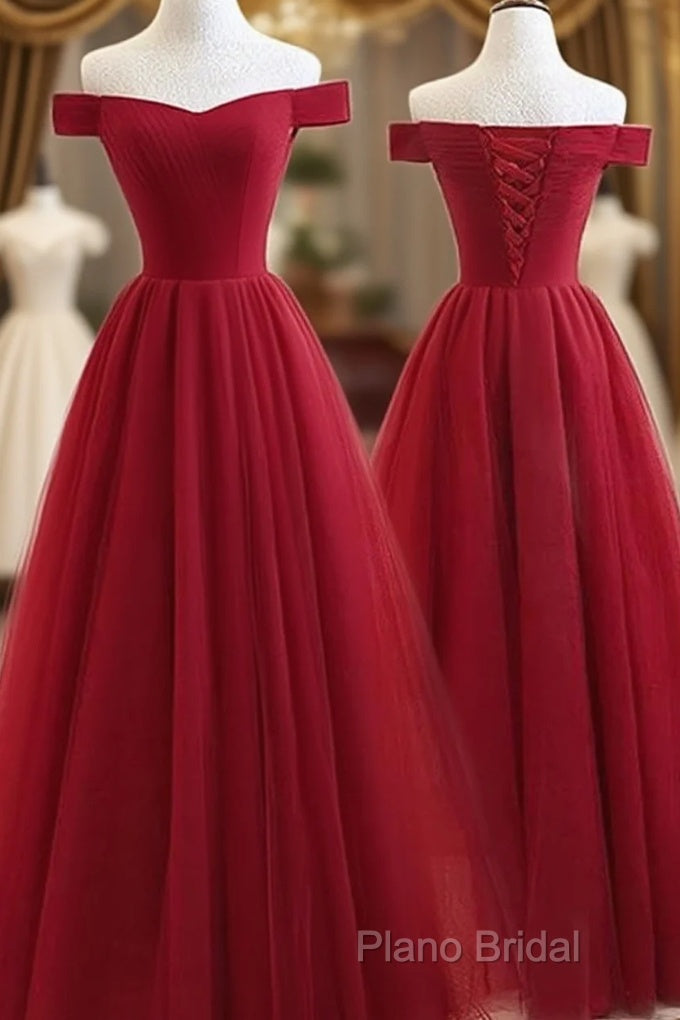Beautiful Off Shoulder Long Formal Dresses, Beaded Party Dresses Main image