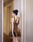 Beautiful One Shoulder Satin Pleated A Line Homecoming Dresses