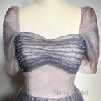 Beautiful Pink Gradient Beaded Sweetheart Long Formal Prom Dresses, Tulle Evening Dresses