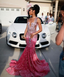 Beautiful Pink Sequin Beaded Mermaid Formal Evening Dresses Formal Prom Dresses