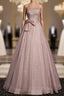 Beautiful Pink Tulle Sequins Strapless Pleats Beading Formal Prom Dresses Formal Ball Gown Brithday Quinceanera Dresses