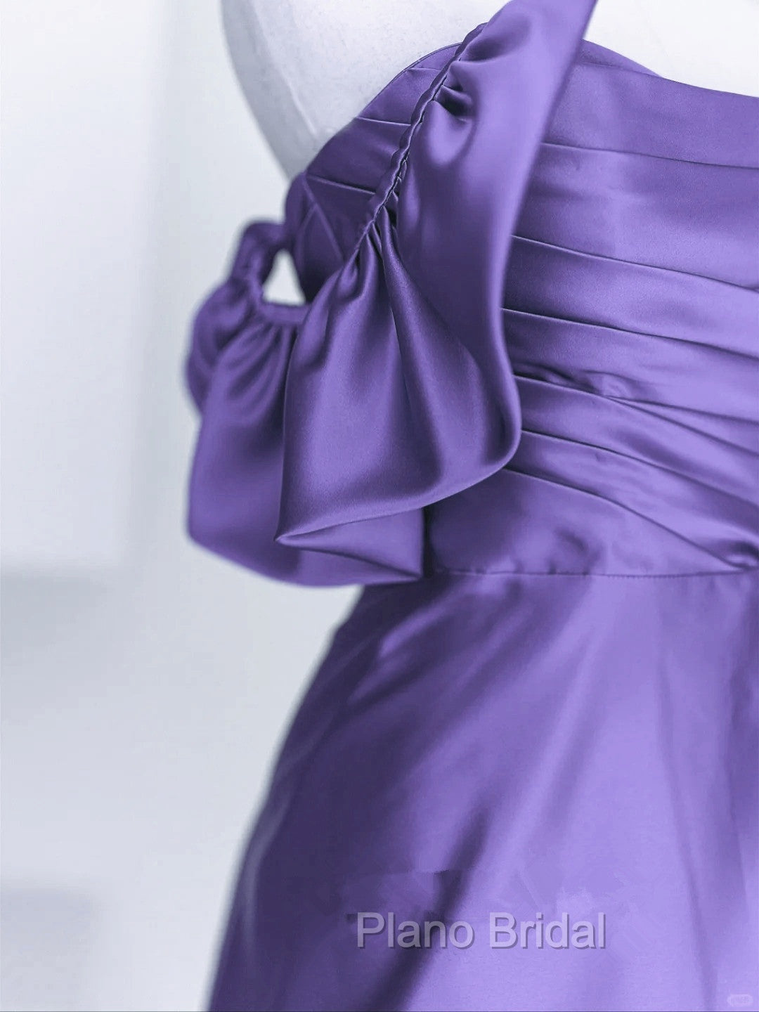 Beautiful Purple Satin Off Shoulder Formal Dresses, Purple Satin Evening Dresses Formal Prom Dresses