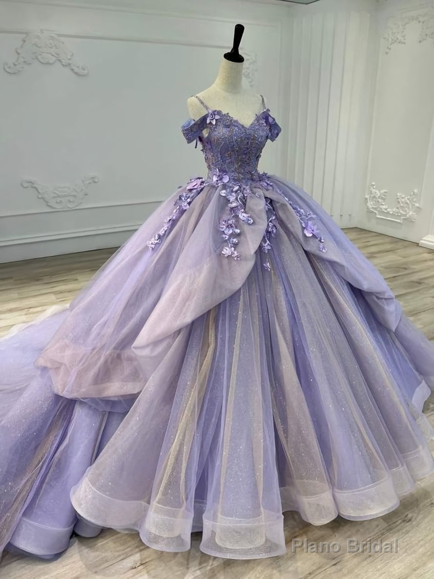 Beautiful Purple Sweet 16 Dress,Purple Ball Gown Main image