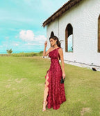 Beautiful Sheath One Shoulder Lace Long Formal Prom Dresses Formal Evening Dresses