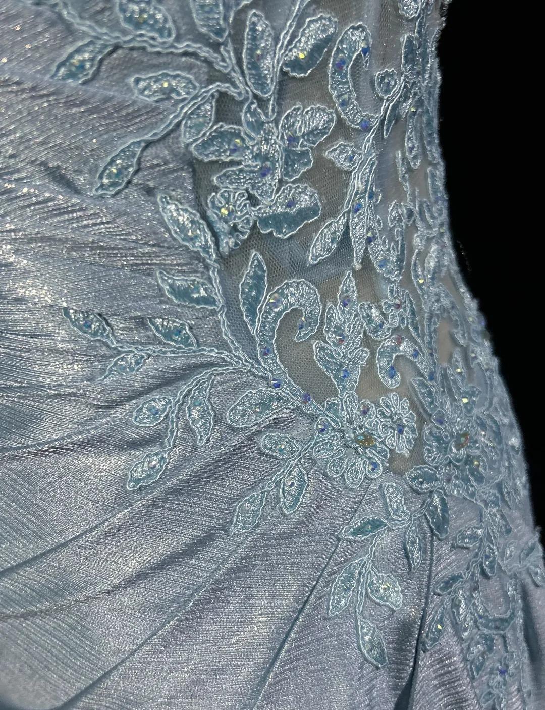 Beautiful Spaghetti Strap Mermaid Glitter Satin Long Formal Prom Backless Applique Formal Evening Gown Simple Wedding Dresses