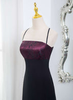 Beautiful Straps Spandex And Lace Formal Evening Dresses, Black And Burgundy Formal Prom Dresses