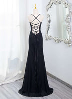 Beautiful Straps Spandex And Lace Formal Evening Dresses, Black And Burgundy Formal Prom Dresses