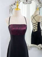 Beautiful Straps Spandex And Lace Formal Evening Dresses, Black And Burgundy Formal Prom Dresses
