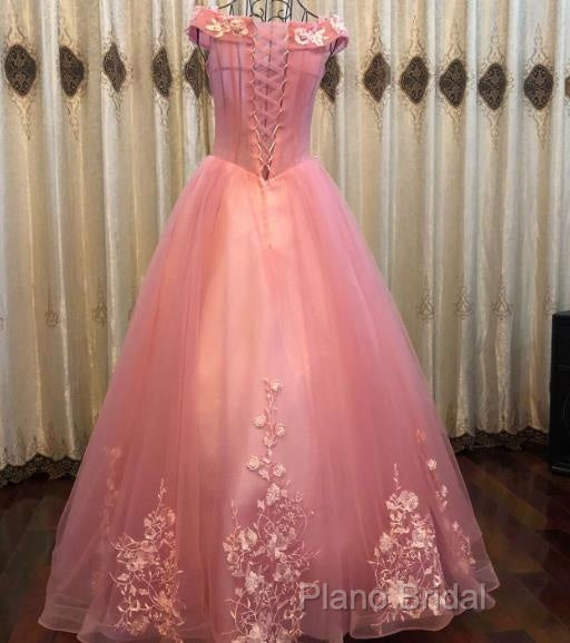 Beautiful Sweetheart Pink Tulle Party Dresses, Pink Formal Dresses Secondary image