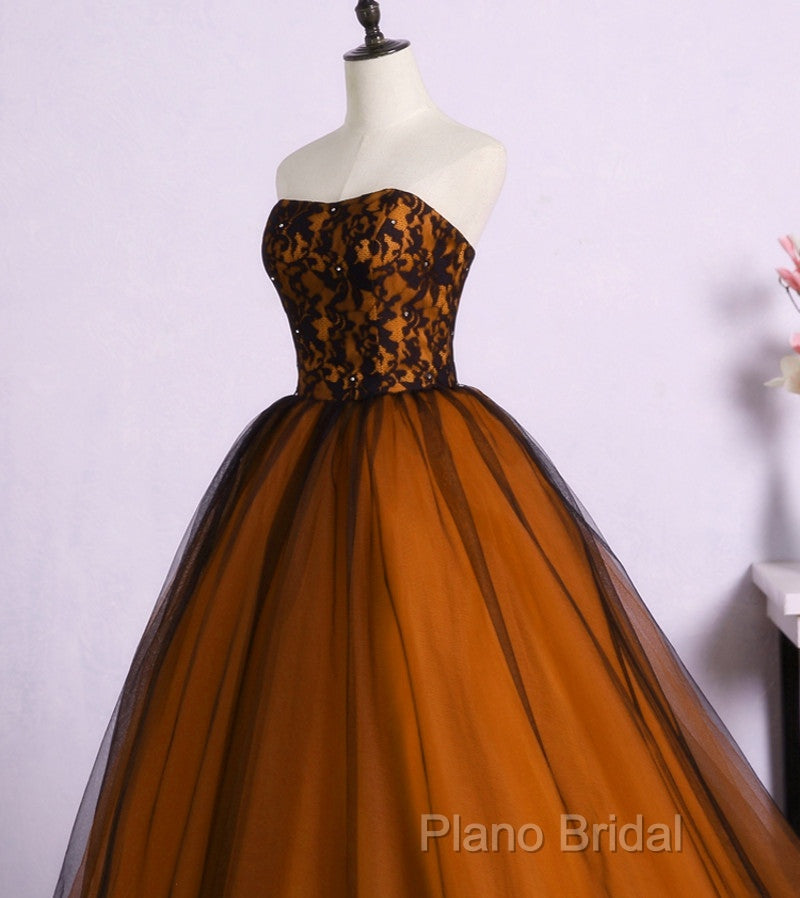 Beautiful Tulle A-Line Ball Gown Sweet 16 Party Dresses, Long Formal Prom Dresses