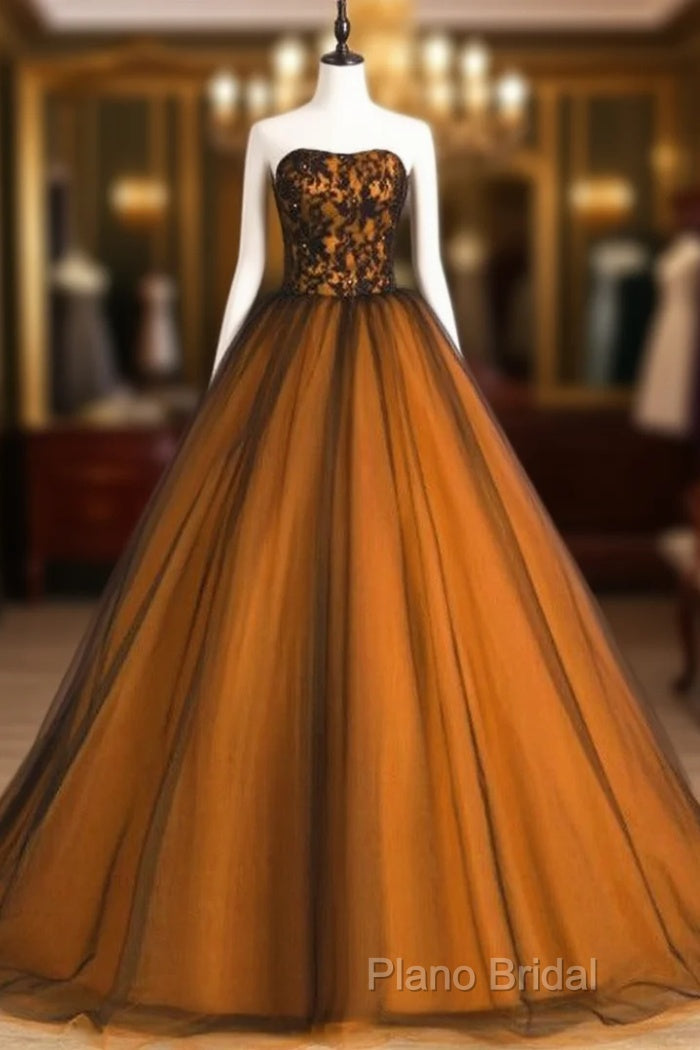 Beautiful Tulle A-Line Ball Gown Sweet 16 Party Dresses, Long Formal Prom Dresses Main image
