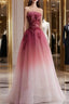Beautiful Tulle Gradient with Beaded Long Party Dresses A-line Gradient Formal Prom Dresses Formal Prom Dresses shops