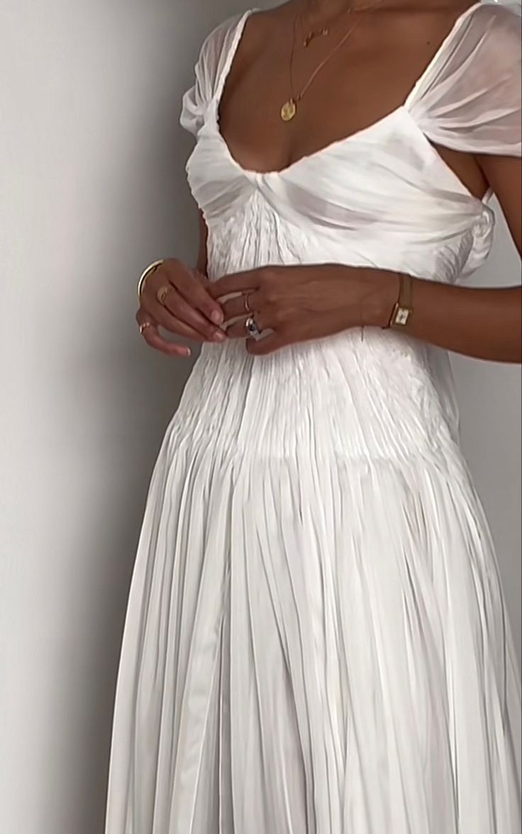 Beautiful White Chiffon A Line Formal Prom Dresses Wedding Dresses
